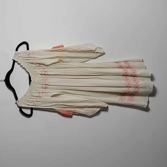 NORTH SHORE Cream Open Shoulder Cover Up with Orange Embroider Size S/M - Picture 11 of 16